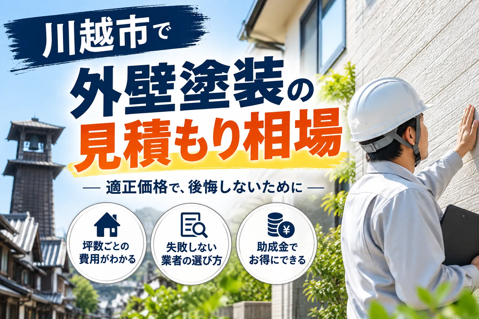 川越市で外壁塗装の見積もり相場！坪数ごとの費用と失敗しない業者チェック術