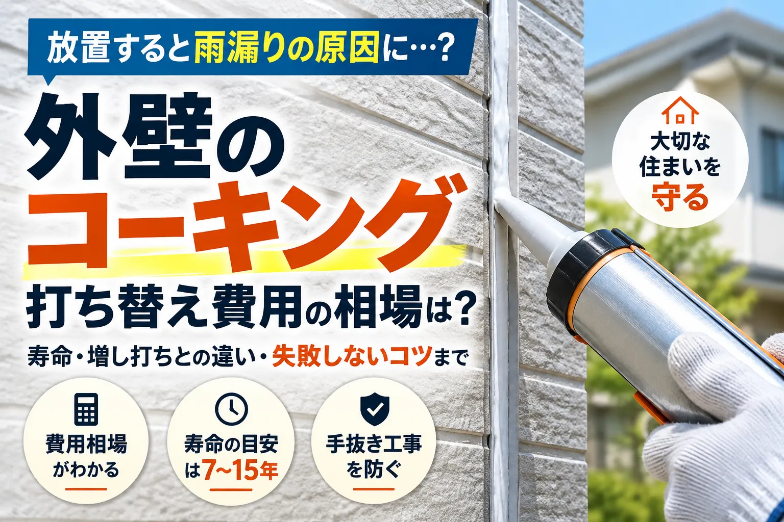 外壁のコーキング打ち替え費用相場と寿命は？増し打ちとの違いや失敗を防ぐ手抜き防止策をプロが徹底解説！