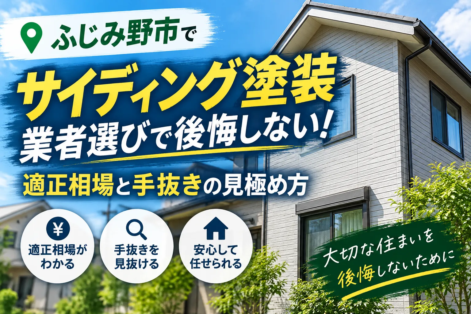 ふじみ野市でサイディングの塗装業者を選ぶなら！後悔を防ぐ適正相場と手抜き見極め術